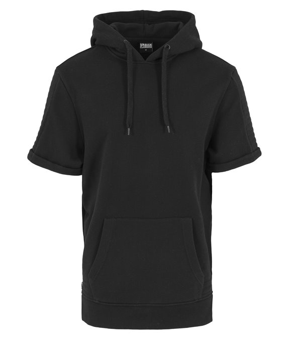 Short Sleeve Side Zipped Hoody black 2